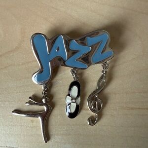 1 Jazz: Lapel Jacket Pin - EUC - Silver/Light Blue